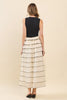 Cream and black tulle ruffle maxi by TCEC
