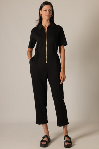 Zip front jumpsuit black by P. Cill