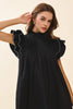 Button back mini dress black by TCEC