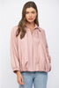Gathered hem dolman slv bomber jacket mauve by Fate