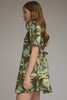 Olive and blue floral print mini dress by Entro