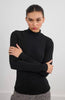 Mock neck long sleeve top black by Molly Bracken