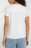 Short sleeve v neck knit top miter detail white by Liverpool