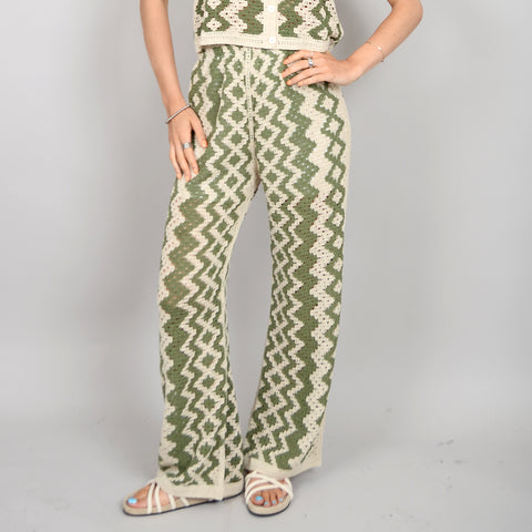 Knit pant natural green by RD Style