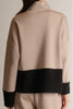 Butter modal color block mock neck top taupe by P. Cill