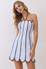 Piped halter mini dress by TCEC