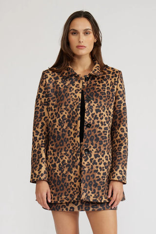 Sharon animal print leopard print coat by Lucy Paris