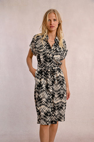 Beige Doli Printed Midi Dress by Molly Bracken