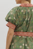 Olive floral midi rust trim by Entro