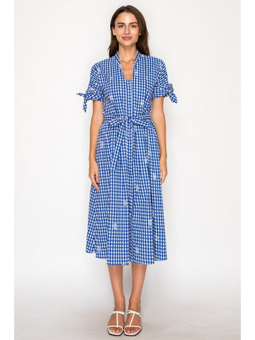 Azure lace shirt midi dress by Meet Me in Santorini