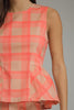 Camel and pink plaid top by Entro