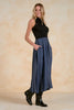Mock neck sleeveless maxi black denim by Elan