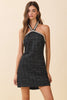 Tweed pearl trim mini dress by TCEC
