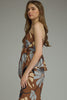 Strapless floral top and pant set brown by Entro