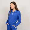 Mailyn soft knit long sleeve half zip mock neck top in bluebell by RD Style