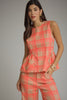 Camel and pink plaid top by Entro