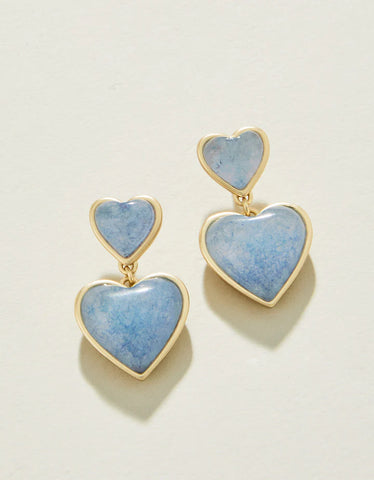Full heart earrings light blue by Spartina