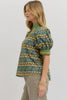 Green tulip puff sleeve top by Entro