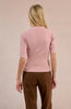 Short sleeve mock neck sweater pink by Molly Bracken
