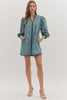 Slate blue zip up mini by Entro