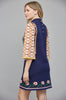 Navy and floral high neck knit sweater dress by fate