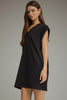 Cap sleeve v neck mini dress black by Entro