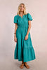 Shirred Waist Tiered Maxi dress in Emerald by Molly Bracken