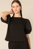 Butter modal round neck with poplin shirt black by Before You