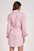 Long sleeve belted shirt dress melon stripe by Elan