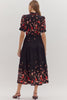 Black maxi with Red flowers by Entro