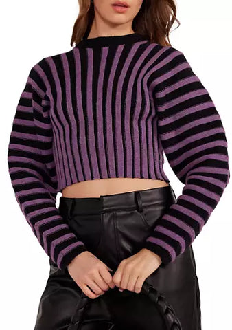 Layla sculpted 3d rib sweater purple by Mink Pink