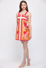 Ric rac trimmed wide shoulder strap floral dress by Fate