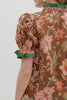 Brown and pink floral blouse by Entro