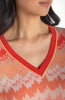 3/4 Sleeve V Neck Sweater Orange Chevron by Liverpool