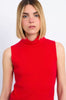 Sleeveless turtleneck sweater red by Molly Bracken