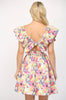 Flutter sleeve pleated detail mini dress by Fate