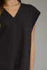 Cap sleeve v neck mini dress black by Entro