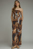 Strapless floral top and pant set brown by Entro