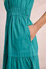 Shirred Waist Tiered Maxi dress in Emerald by Molly Bracken