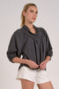 Grey washed denim blouse by Elan