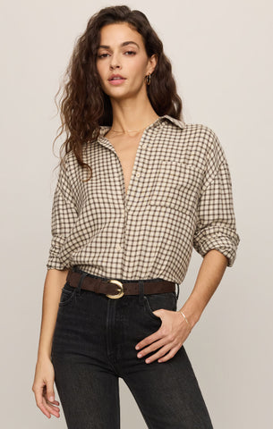 River plaid button up dark chocolate by Z Supply