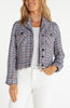 Button front jacket navy multi plaid by Liverpool