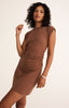 Camino textured mini dress teakwood by Z Supply