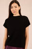 Mock neck short sleeve sweater black by Molly Bracken