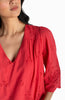 3/4 sleeve v neck eyelet top cherry rose by Liverpool