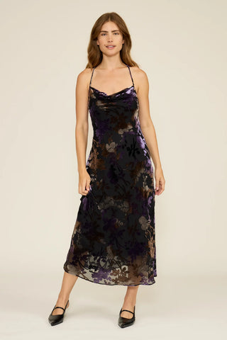 Wisteria maxi dress purple floral by Lucy Paris
