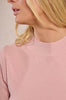 Short sleeve mock neck sweater pink by Molly Bracken