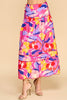 Multi color red button skirt by TCEC
