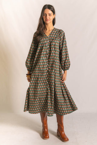 Olive flower print maxi by Before You