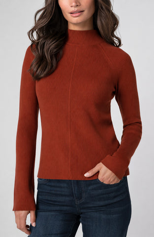 Long sleeve turtleneck sweater auburn rust by Liverpool